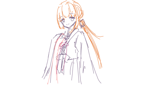 橙色頭髮的少女坐在天臺上？